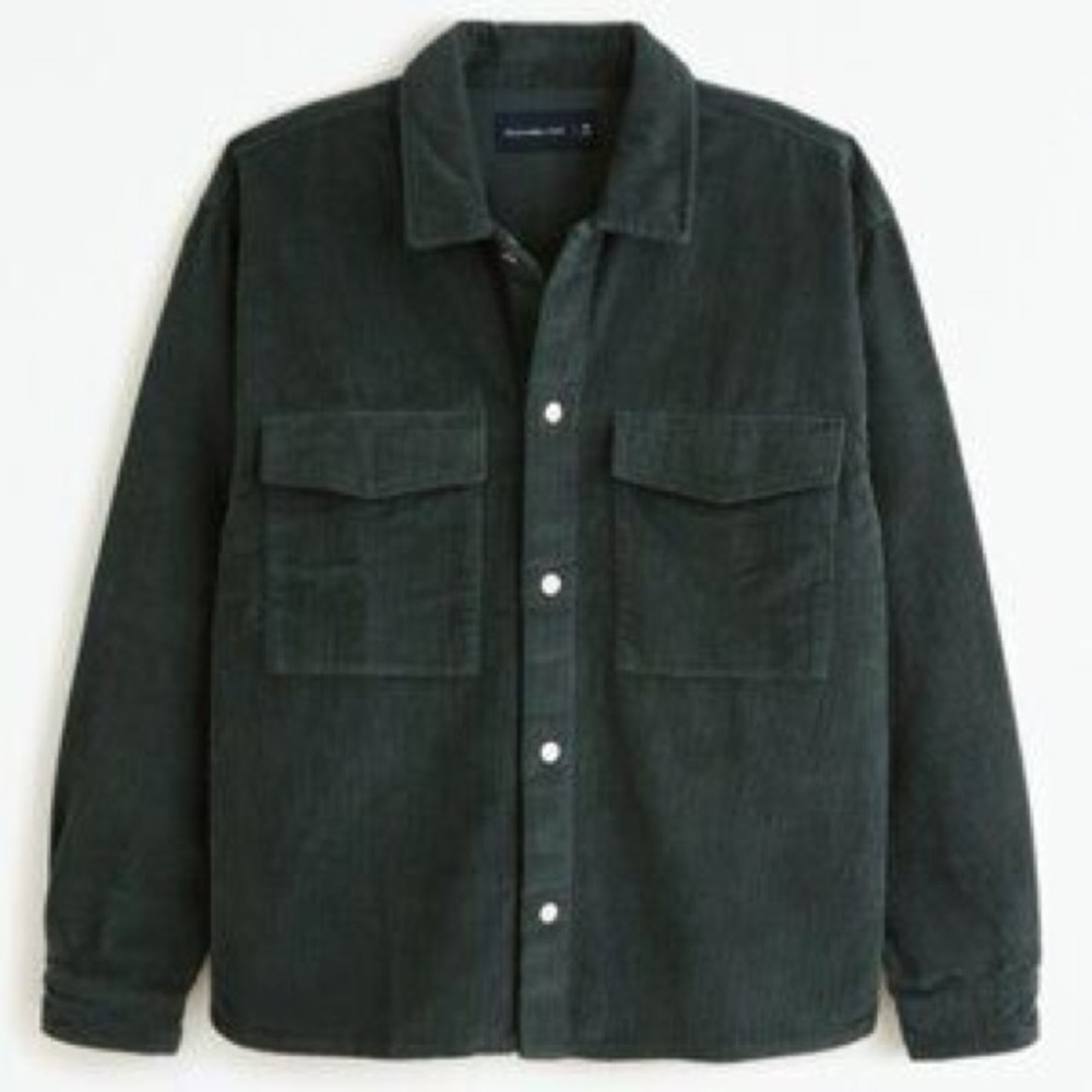 Abercrombie & Fitch Black Corduroy Shacket XS